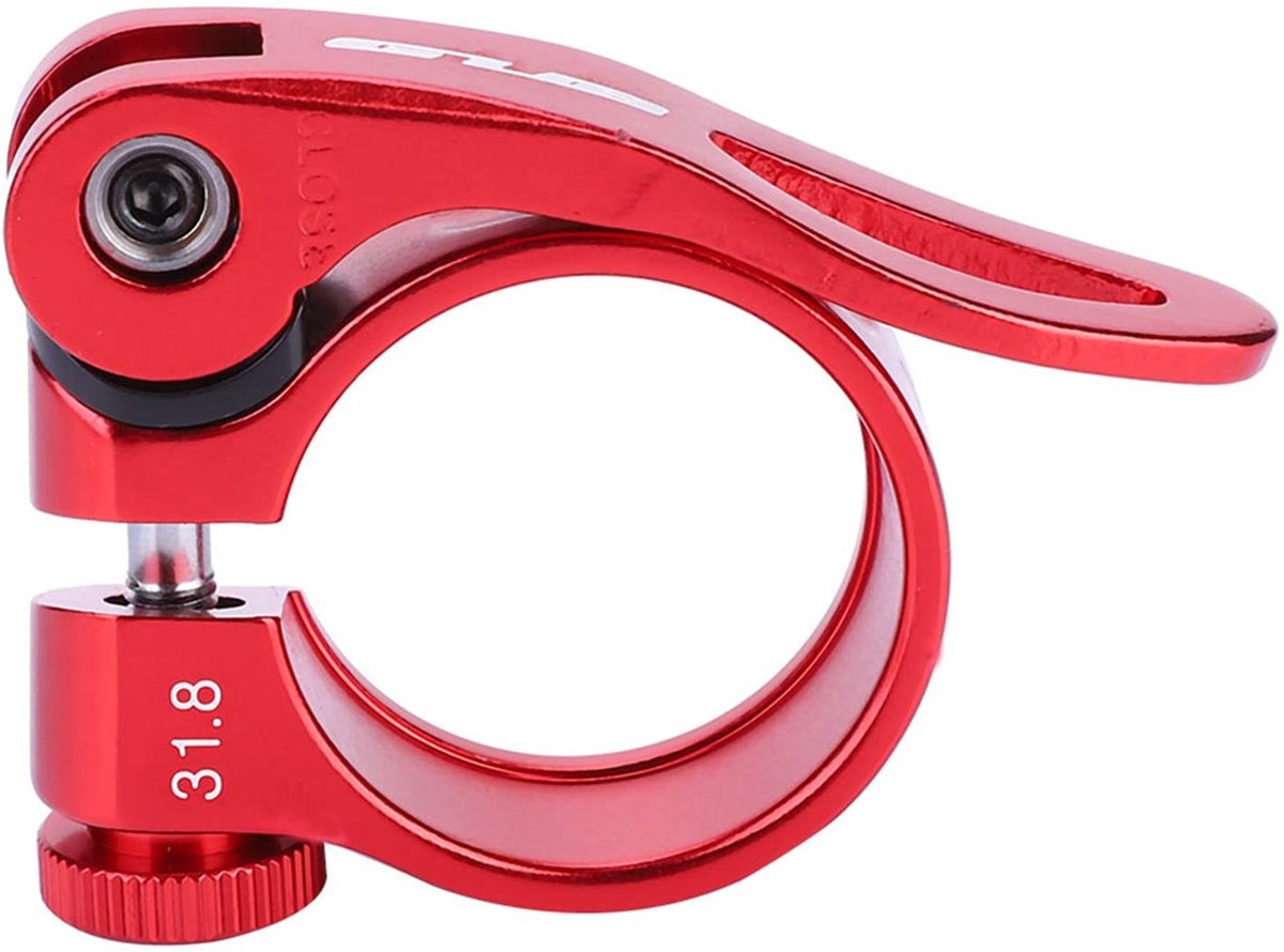Aluminium Fiets Zadelpen Klem 31.8mm - Snelle Bevestiging (Rood)