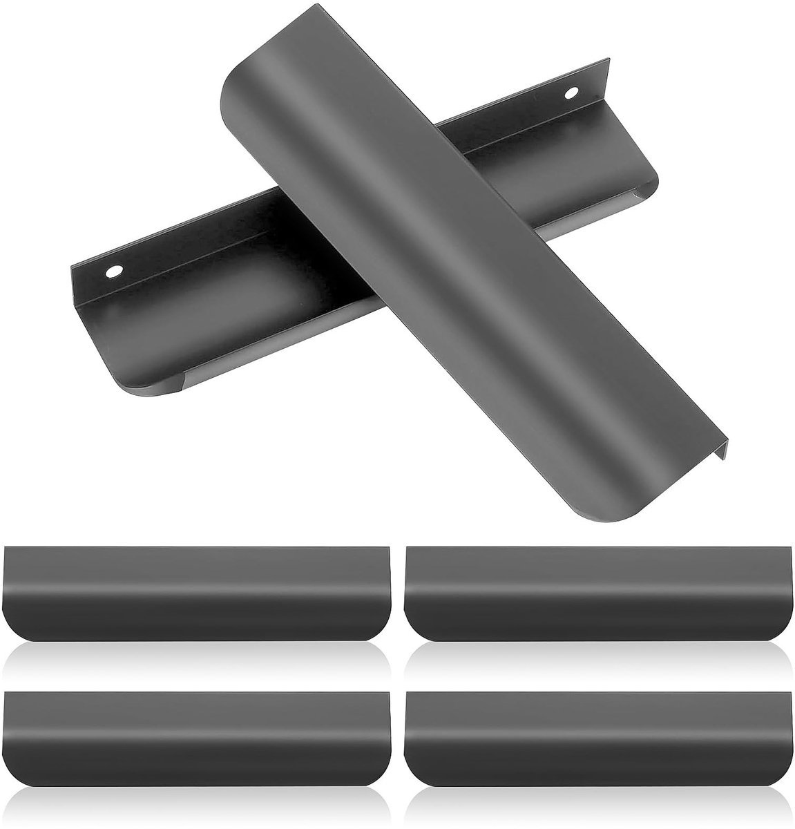 Livia home - Verborgen Meubel Handgrepen - Aluminium Handgrepen - Modern Design - Grijs - Keukenlade Handgrepen - 6 Stuks - Geschikt voor Kastdeuren