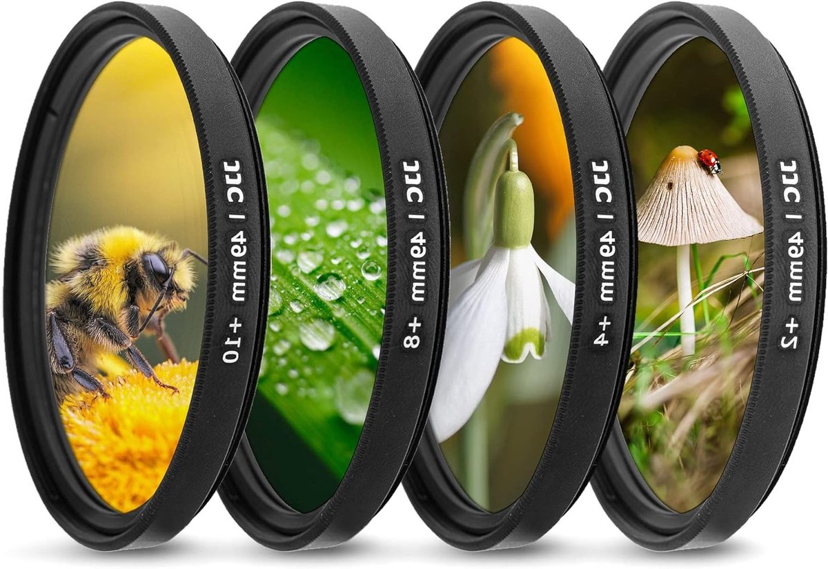 Close Up Macro Filter Kit 49mm (+2, +4, +8, +10) met Filter Pouch voor Canon Camera's en 49mm Lens - Perfect voor Natuurfotografie en Detailopnames
