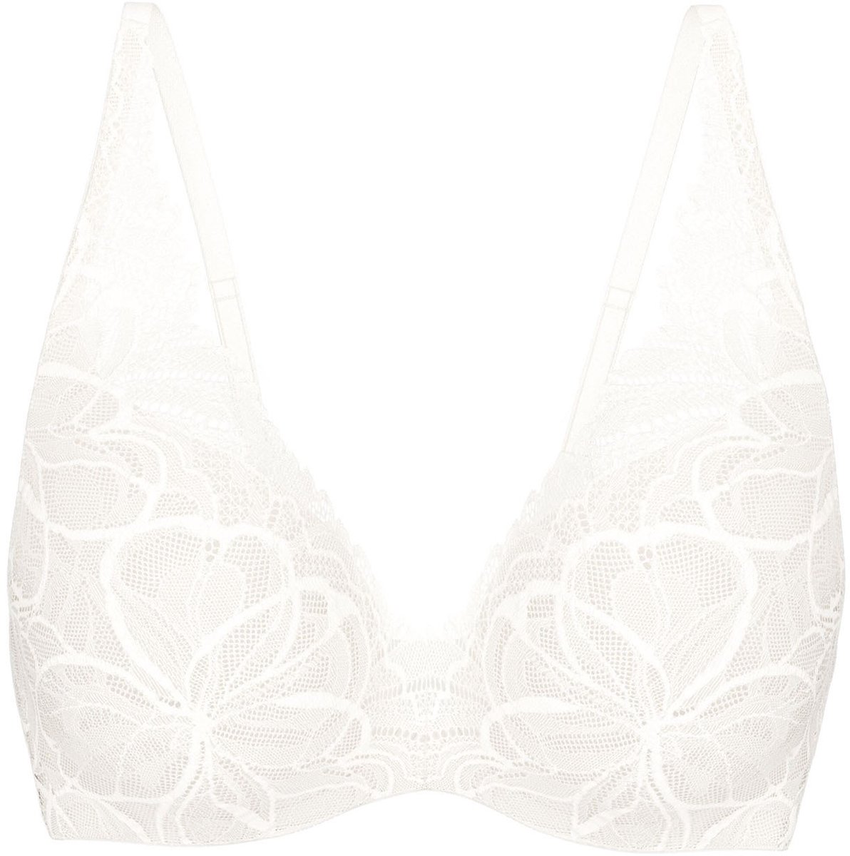 Triumph BH Body Make-up Illusion Lace - Kanten beugel bh met brede zachte bandjes - Voorgevormd - 90C - Wit