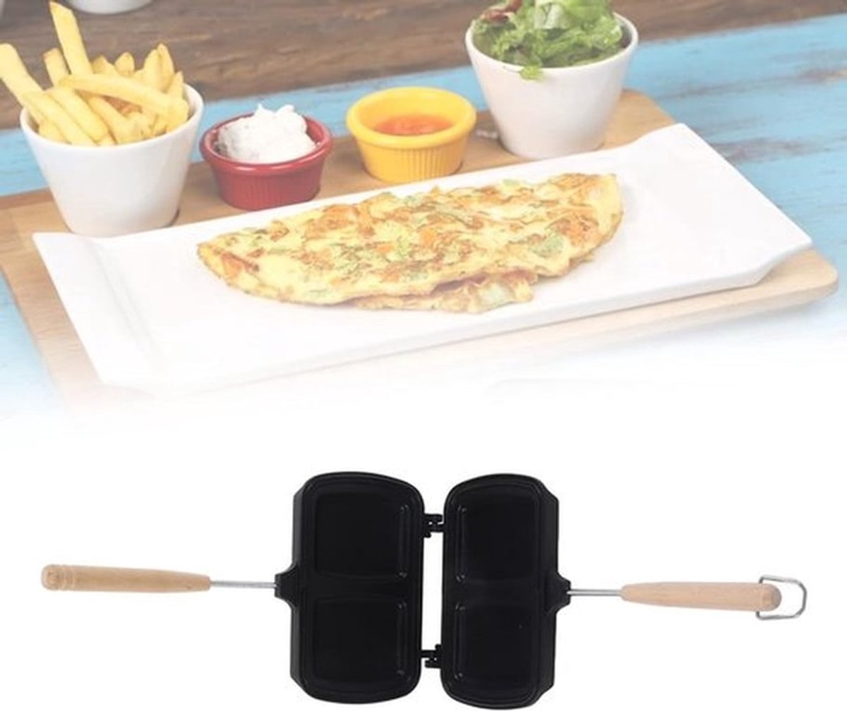 Dubbelzijdige Koekenpan voor Sandwiches en Panini's met Nonstick Coating