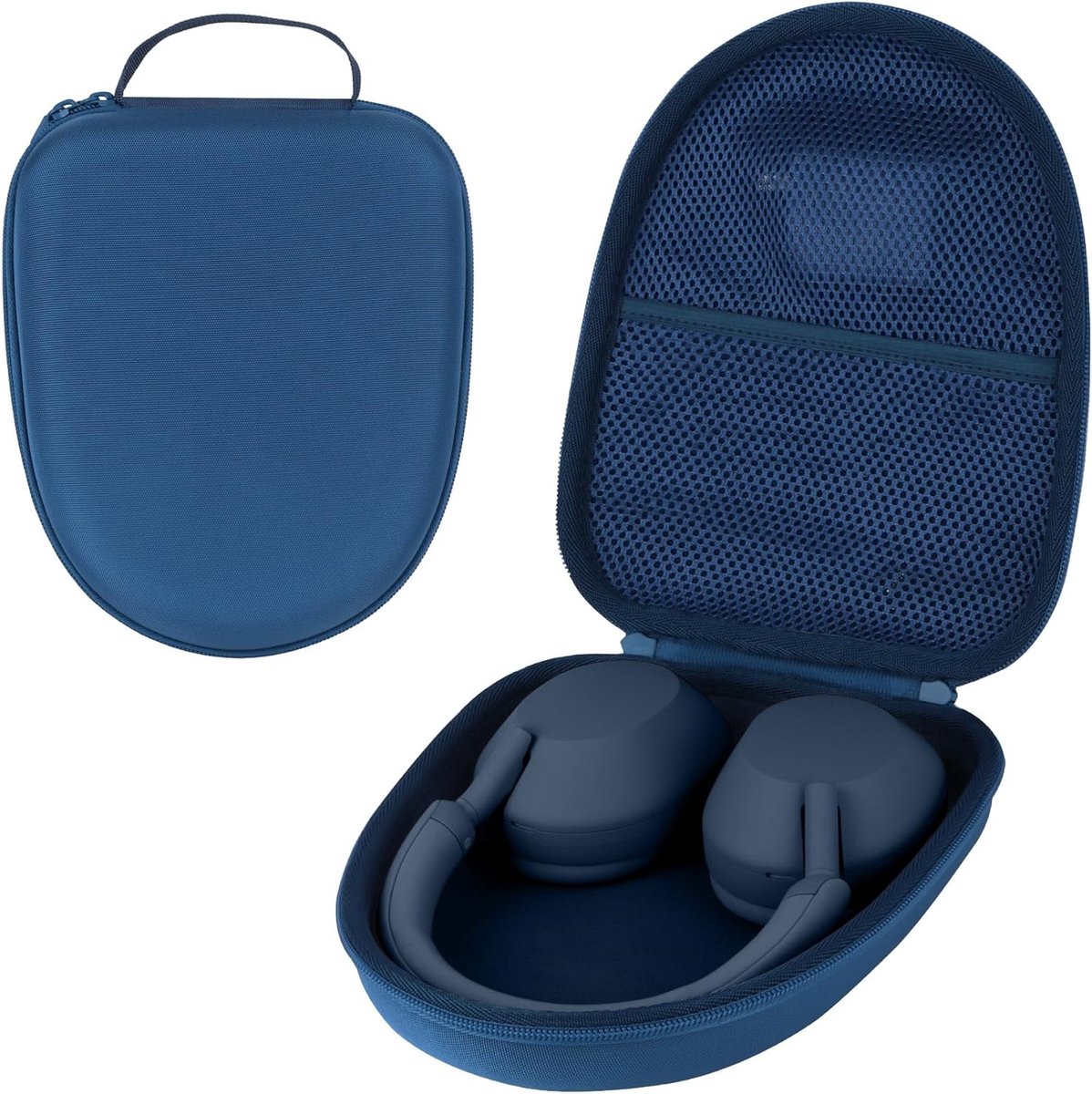 Duurzame hard case voor noise cancelling hoofdtelefoons, geschikt voor verschillende modellen, donkerblauw