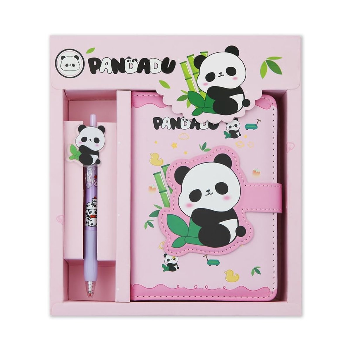 Dailygoods - 2-in-1 schattige panda-thema briefpapier set - Notitieboek en pen - Ideaal voor kinderen - A6 formaat - Perfect voor school en kantoor -