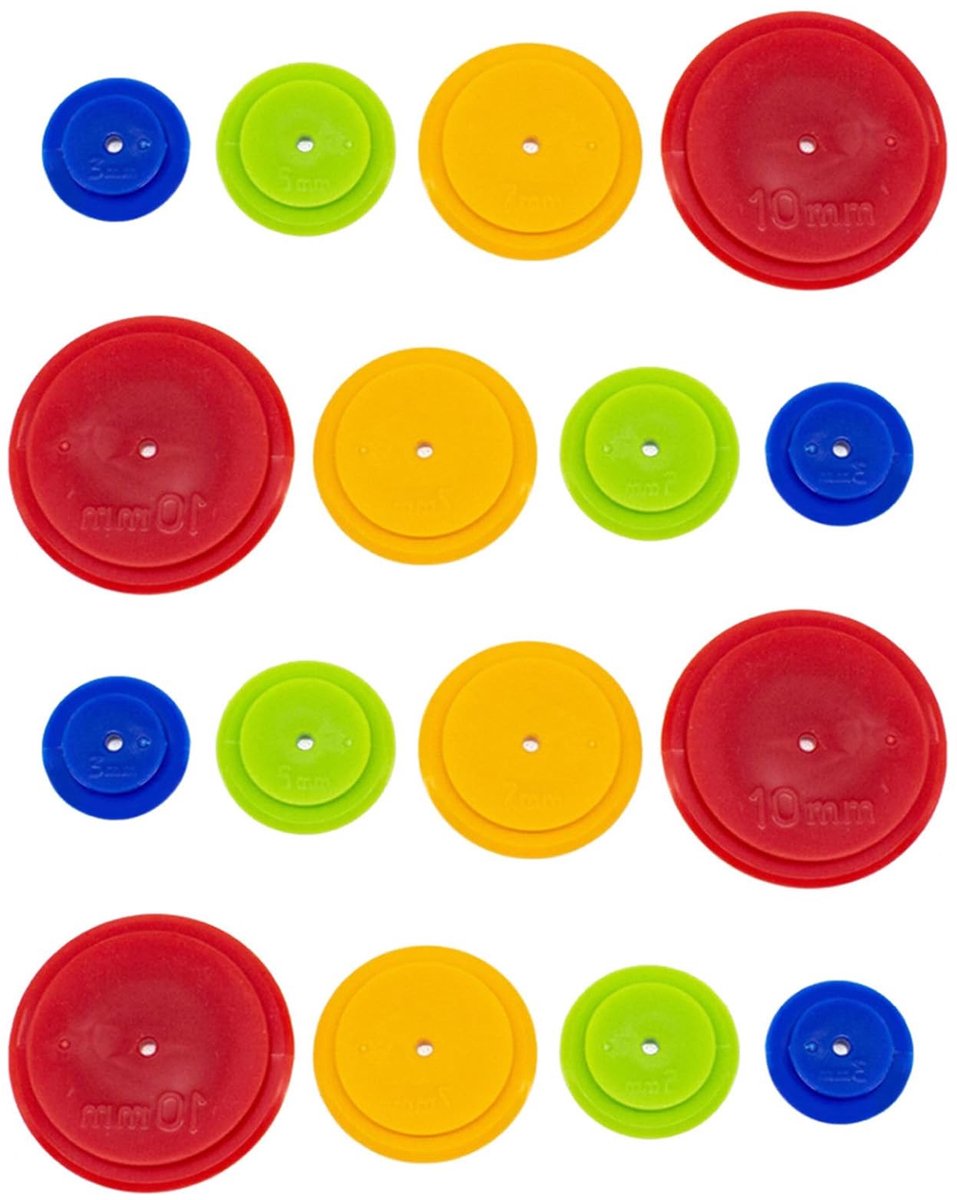 Dailygoods - Naadtoeslagmarkeringen - Naaien - Tracing wiel - Kunststof - Doe-het-zelf - 16 stuks - Geschikt voor naaimachine - Blauw, groen, geel, ro
