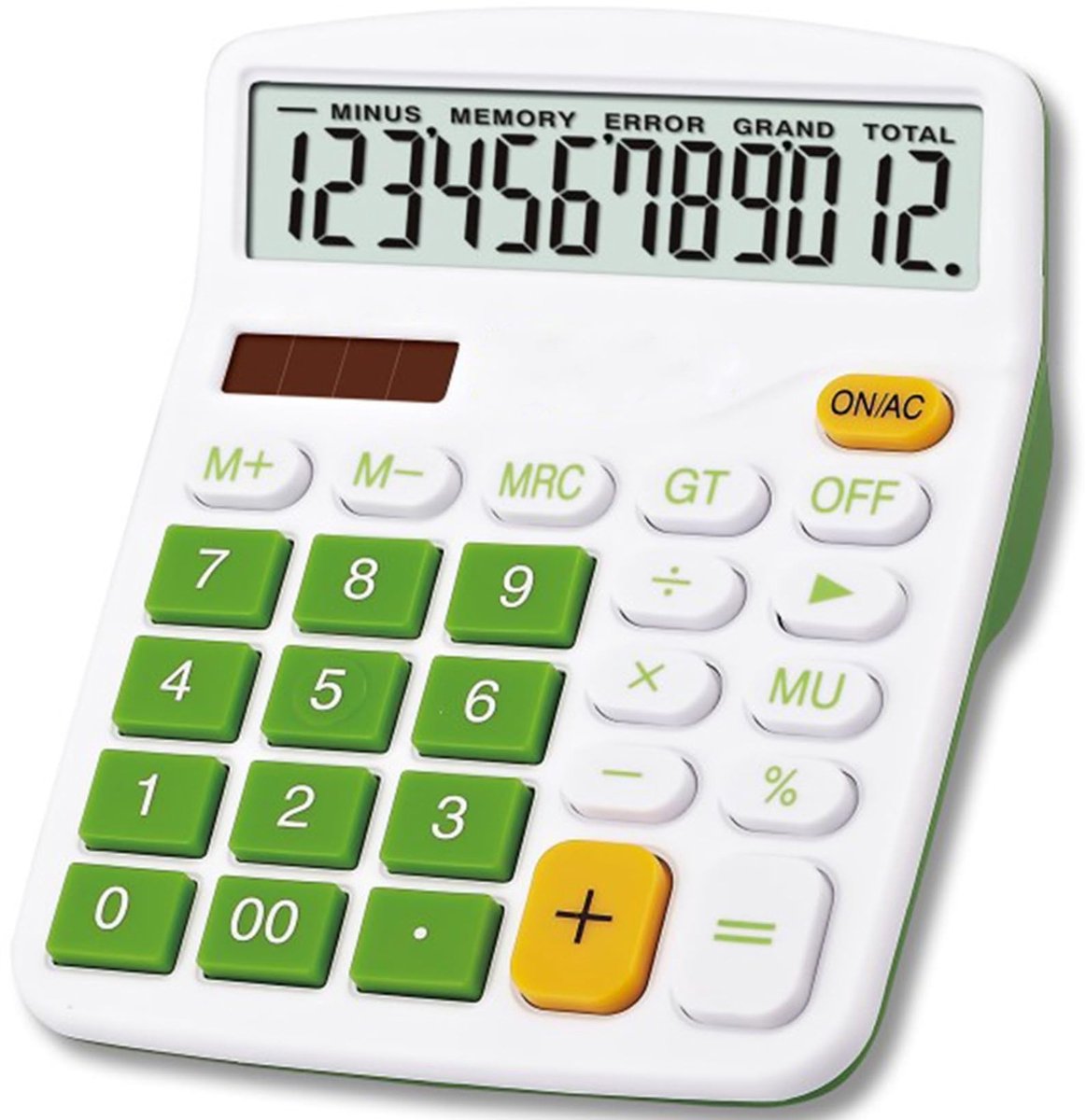 Dailygoods - Tafelrekenmachine - Zonnebatterij - Dual Power - 12-cijferig LCD-display - Financiële calculator - Ideaal voor kantoor en school - Groot