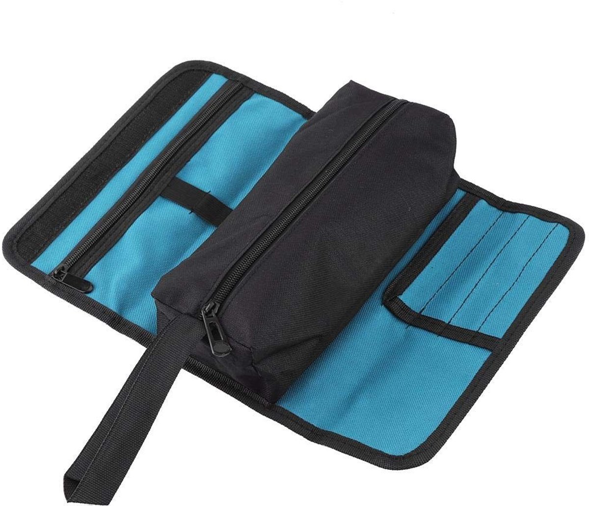 Dailygoods - Elektriciens Tool Taille Bag - Professionele Organizer - Turkoois - Opvouwbare Gereedschapstas - Handig voor Elektriciens - 2qx...