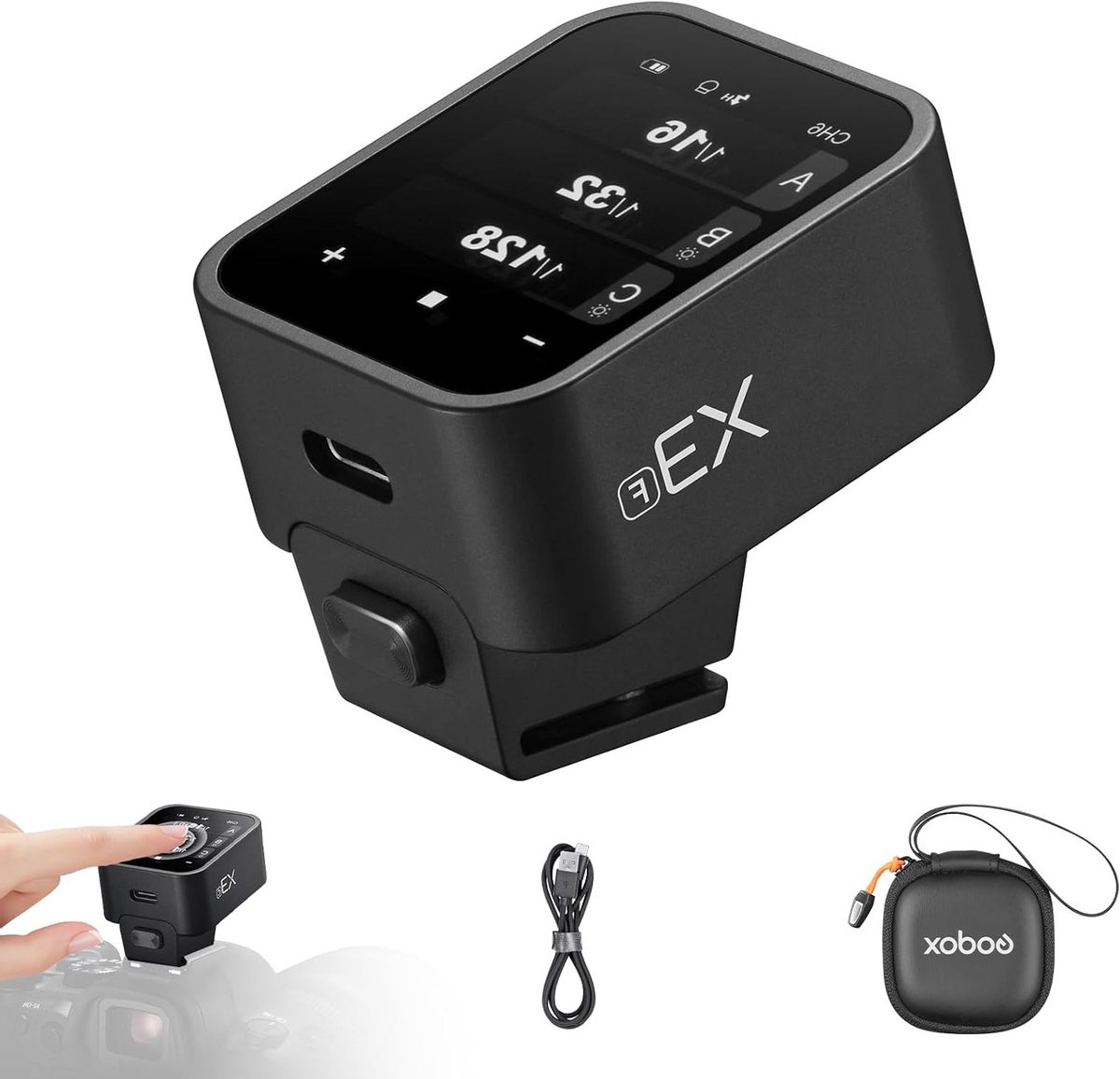 Draadloze Flitser met OLED Touchscreen voor Fujifilm Camera, 2.4GHz, 1/8000S HSS TTL en Oplaadbare Batterij, Ideaal voor Professionele Fotografie