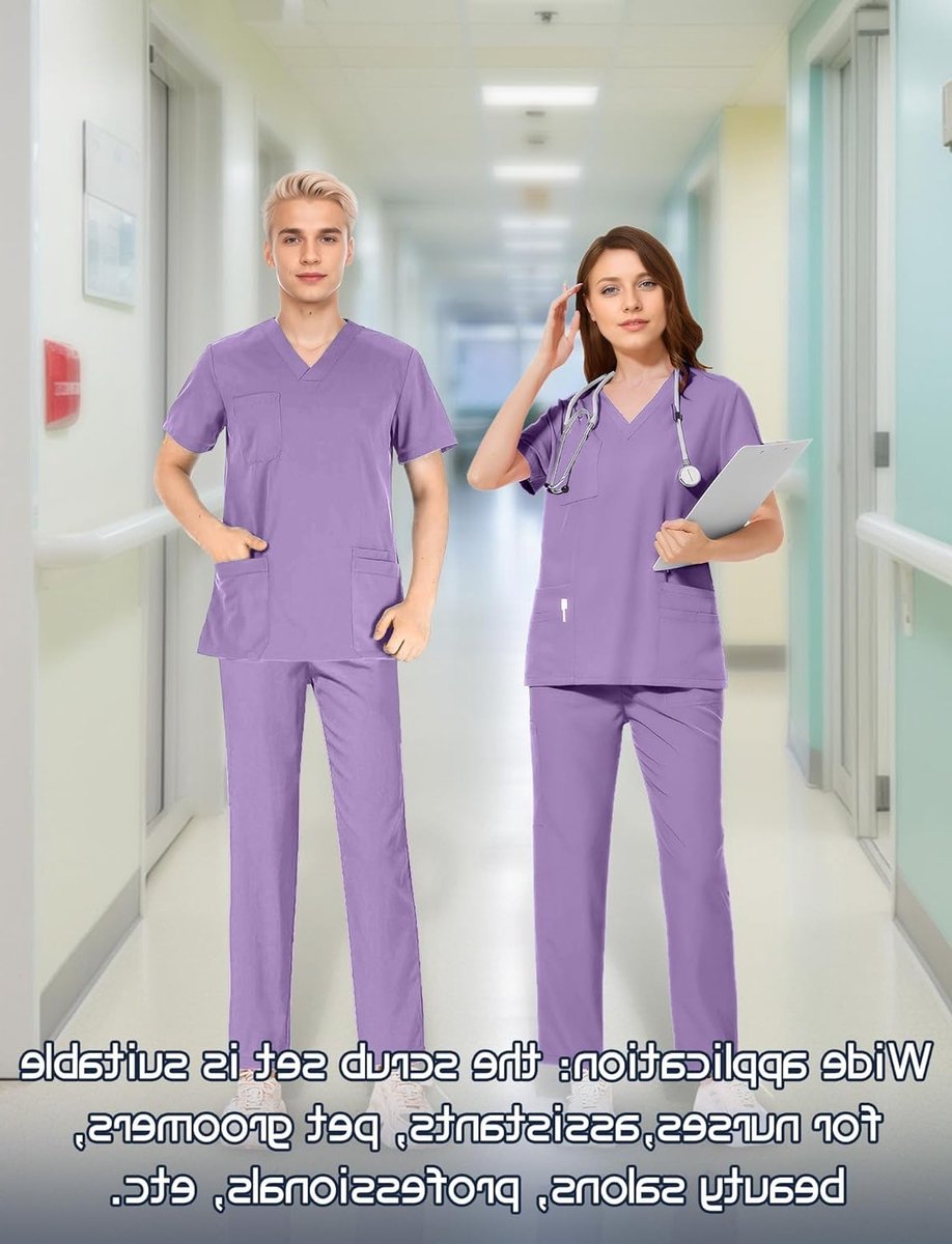 Comfortabele Unisex Scrub Set voor Medisch Personeel - Jacket en Broek voor Artsen en Verpleegkundigen