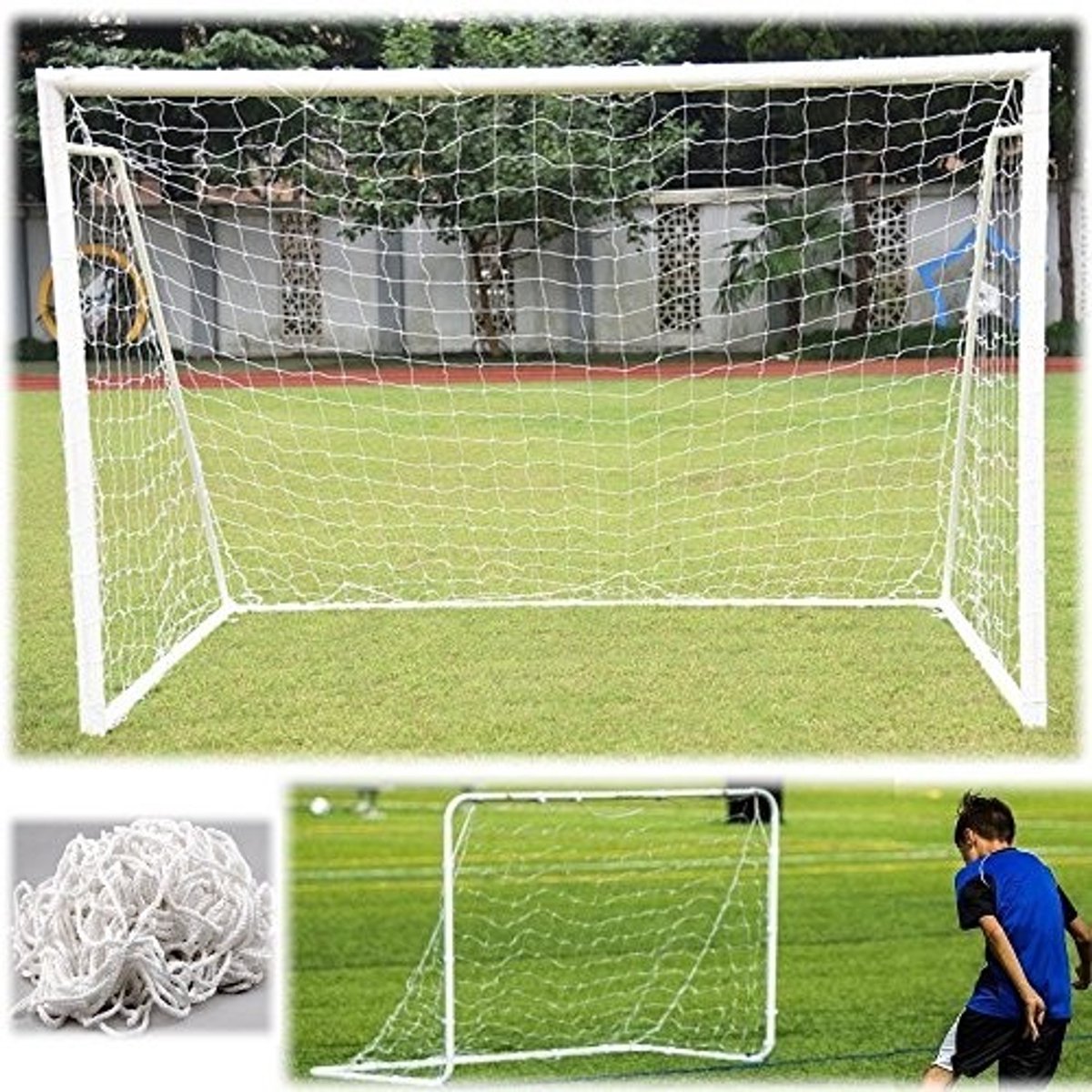 Zeynomax - Voetbaldoelnet - Vervangingsnet - Weerbestendig - 6 x 4 / 8 x 6 / 12 x 6 cm - Duurzaam - Geschikt voor voetbaltraining en wedstrijden