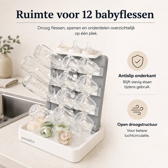 Bangosa - Flessenrek Baby - Flessenrek Voor Baby - Flessen Droogrek - Droogrek Flessen - Flessendrager van Bangosa — afbeelding 4