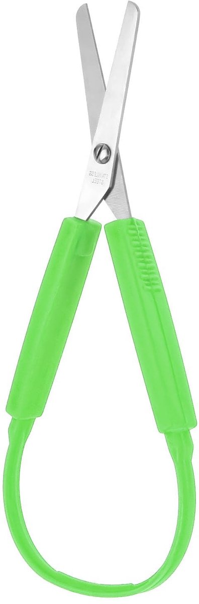 Elzusha - Mini Loop Schaar - Veiligheidsschaar - Zelfopenend ontwerp - Groen - Handige schaar voor kinderen - Perfect voor scholen en DIY
