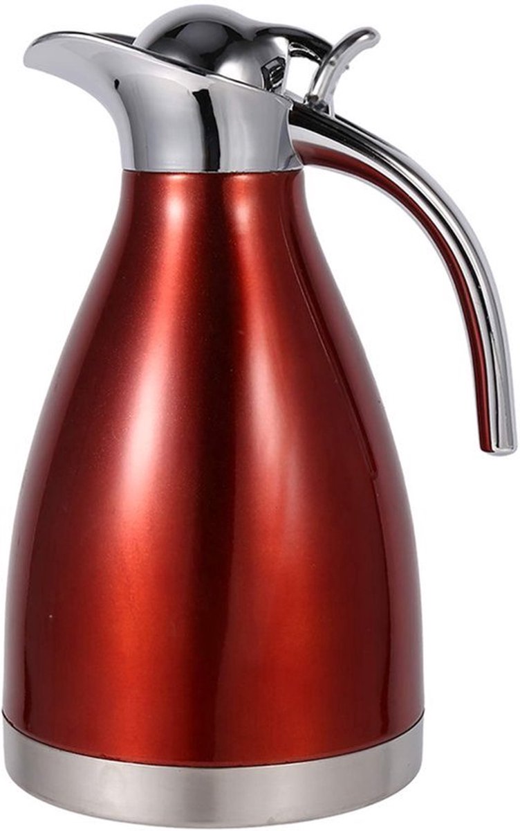 Thermische Koffiekan 1,5L-Rood - Rvs, Duurzaam, 24 Uur Warmtebehoud