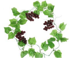 MTTProducts - Kustliche Grape Vines - Kunststof Druiven - 2.4 m - Decoratie voor Feesten - Realistische Look - Geschikt voor Binnen en Buiten