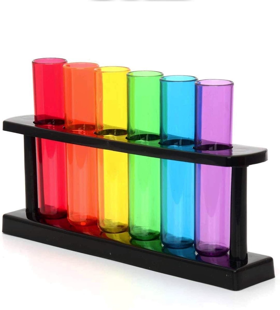 MTTProducts - Test Tube Shotglazen - Kleurrijke Cocktail Shooter Set - Neon Kleuren - Perfect voor Feestjes - Set van 6