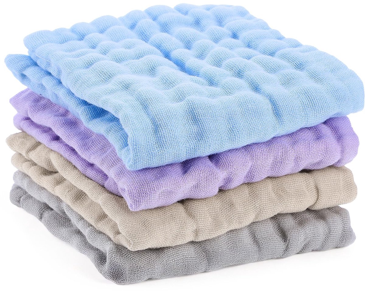 MTTProducts - Muslin Baby Waschlappen - Zachte en Absorberende Doeken - 25x25 cm - Multicolor - Perfect voor Nieuwe Ouders - Geschikt voor Jongens en M...