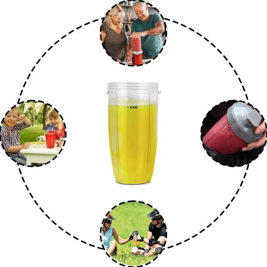 710ml Vervangende Cup voor Blenders, Duidelijke Mokken Accessoires voor Juicers en Smoothie Makers, Geschikt voor 600W en 900W Modellen — afbeelding 2