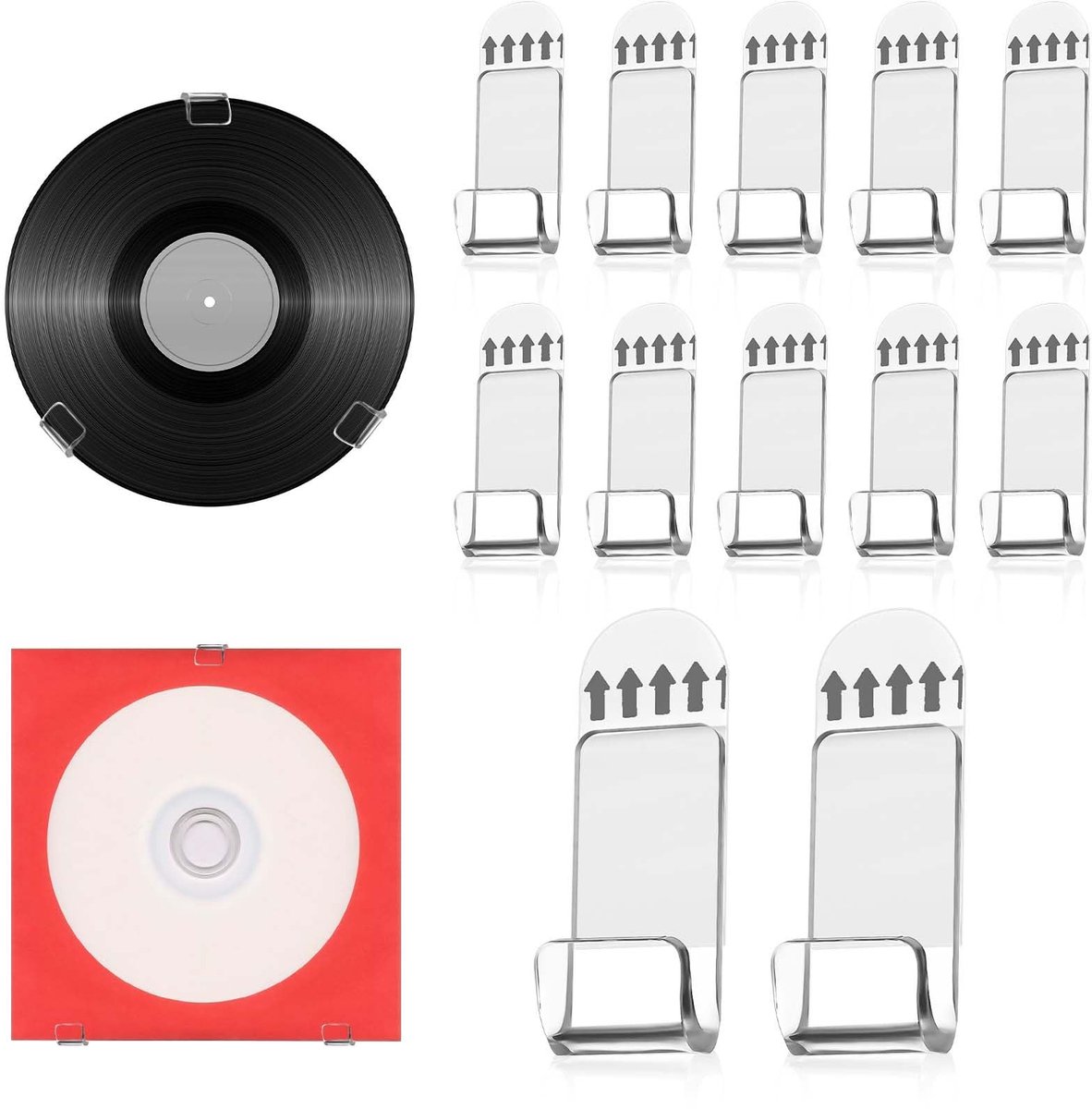 NTHProducts - Vinyl Record Hanger - Wanddisplay - Transparant - CD en Magazine Opberging - Ideaal voor Thuis en Kantoor