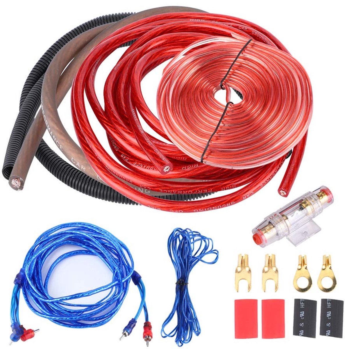 Shopcentral - Car Amplifier Kabelset - 2800W Vermogen - Universeel voor Auto's - Inclusief Aansluitkabels - Perfect voor Audio-installaties