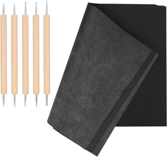 A4 Koolstofpapier voor Overdracht, 100 Vellen Grafietpapier voor Tekeningen en Schetsen, Ideaal voor Printen en Embossing