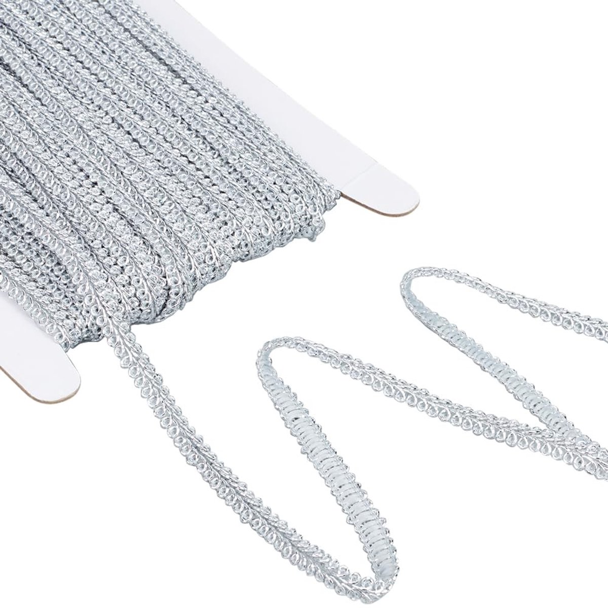 Allecto - Metallic Braid Lace Trim - DIY Ambachten - Zilver - Kant Trim - Uniek Design - Geschikt voor Naaien en Decoratie