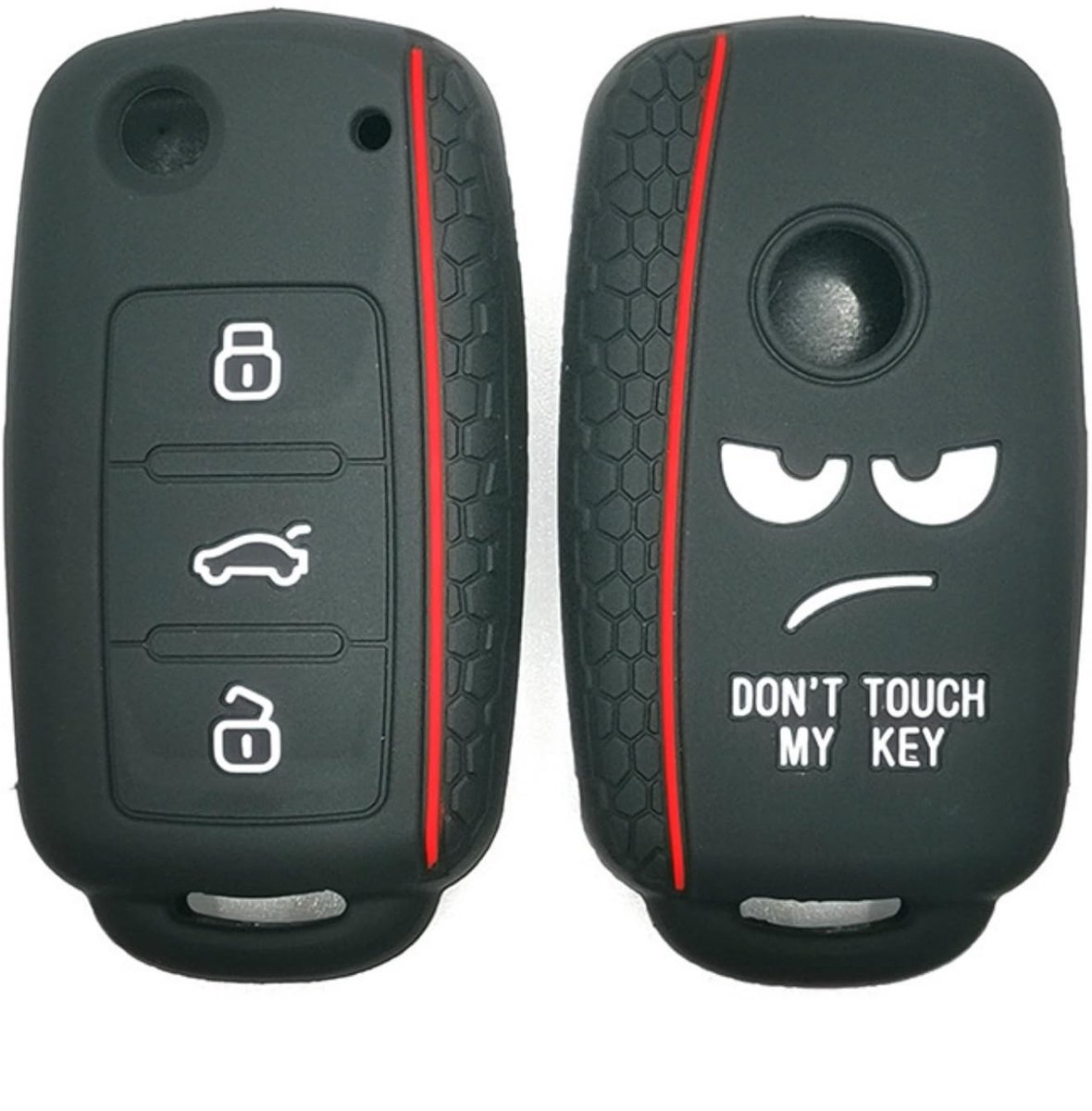 Allecto - Silicone Key Shell Case - Vervangende Sleutelhoes - Zwart - Geschikt voor Volkswagen - Duurzaam en Flexibel