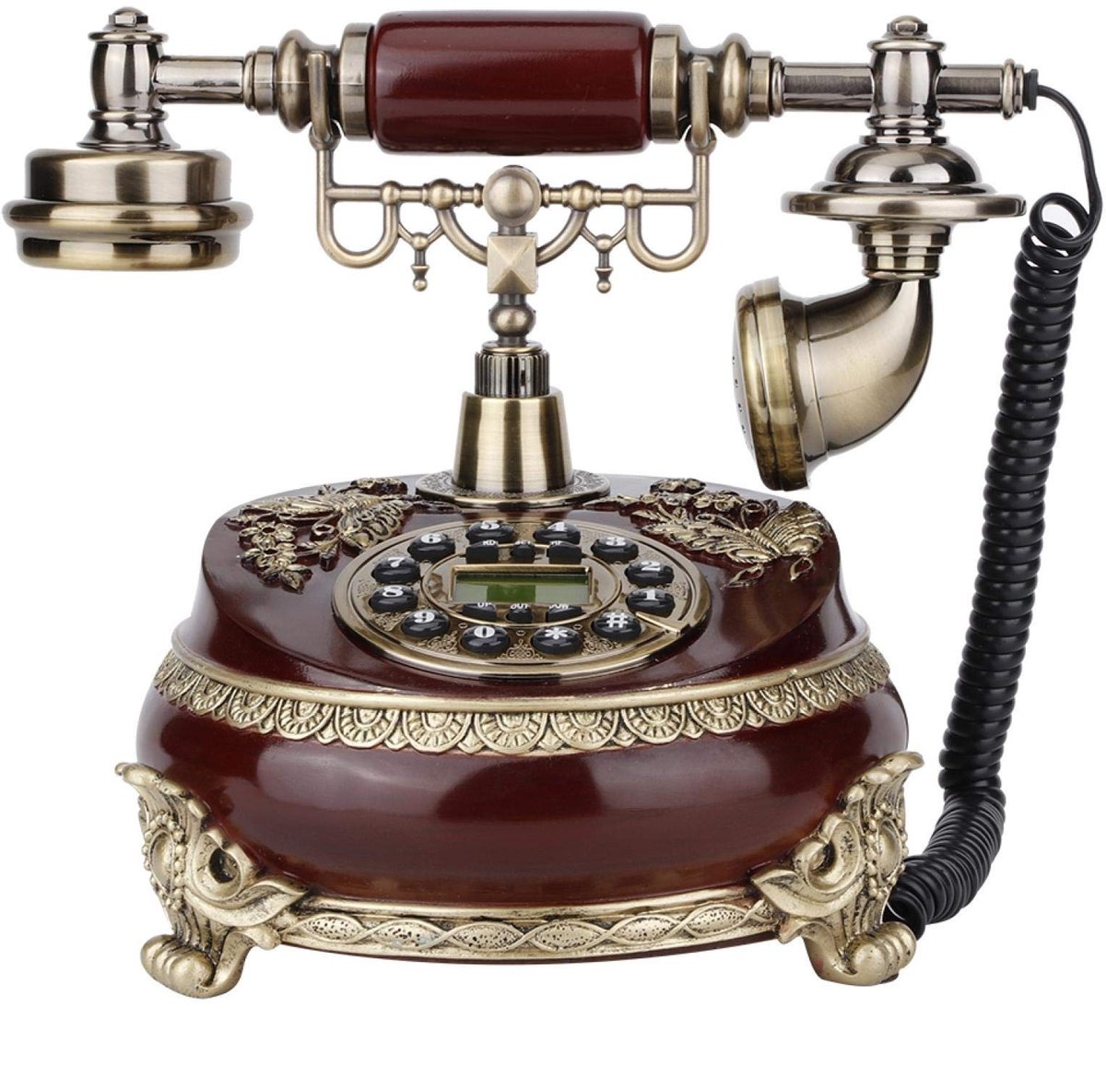 Allecto - Antieke telefoon - Retro telefoon met kabel - Voor op bureau - Vintage ID - Decoratie voor kantoor en hotel - Elektrisch bedraad