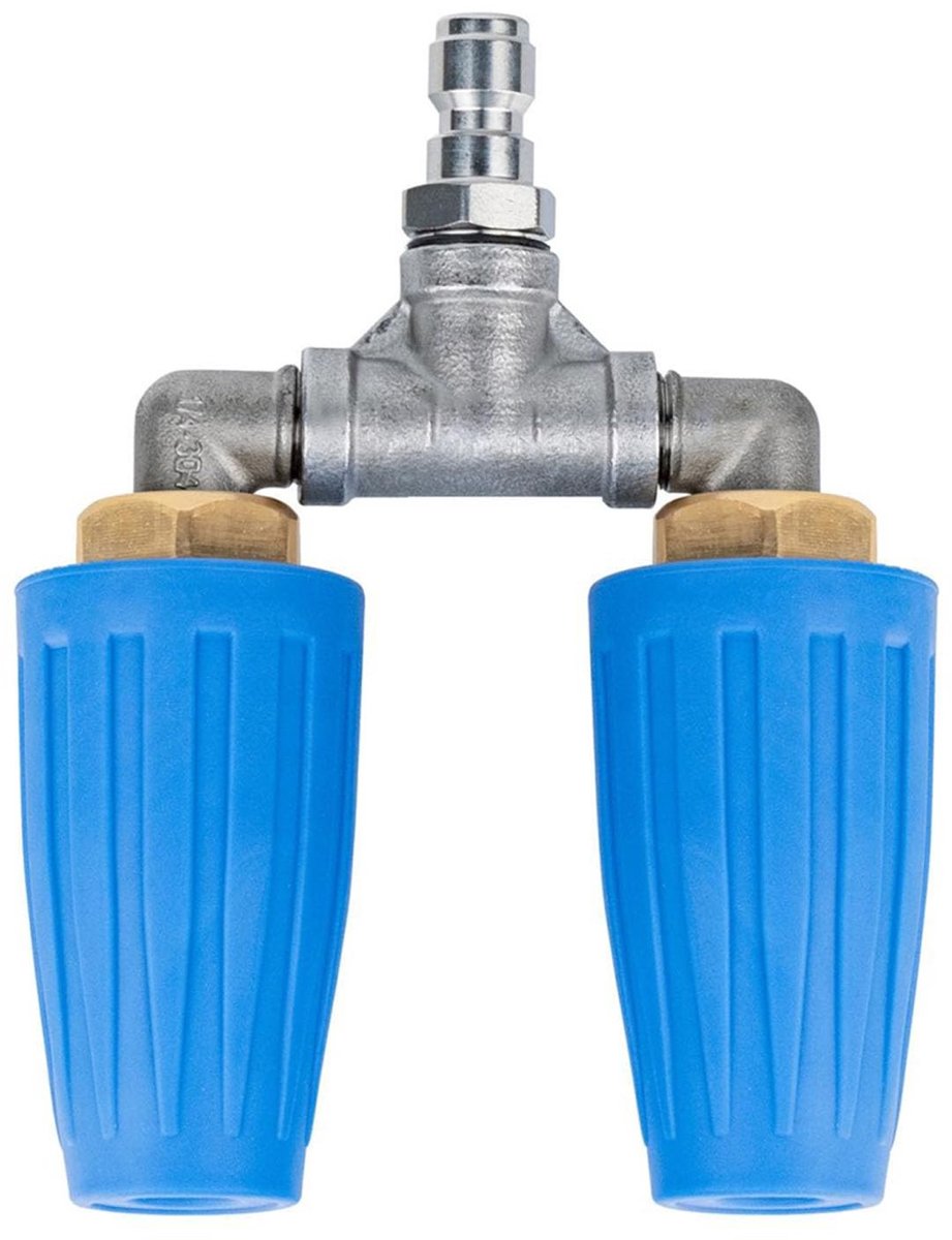 aladdien - Dubbele Turbo Nozzle - Hogedrukreiniger Accessoire - 4000 PSI - Messing en Keramiek - Voor Effectieve Reiniging - Voor Tuin en Auto - Hog..