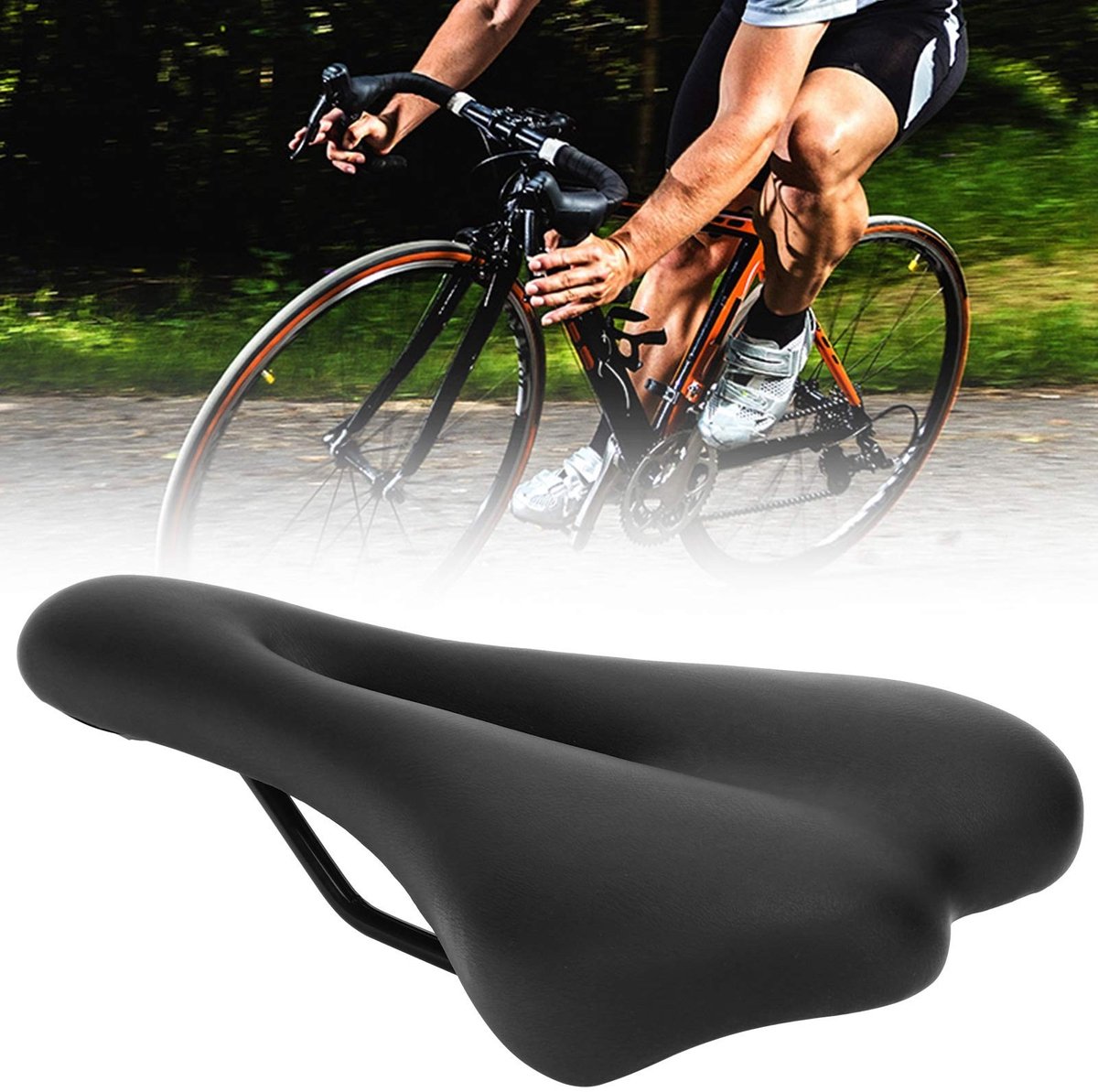 Allecto - Fietszadel - Zacht en Comfortabel - Waterproof - Geschikt voor Mountainbikes en Racefietsen - Zwart - Ergonomisch Ontwerp - Fietsen in S