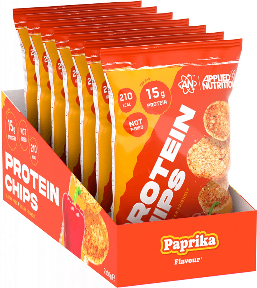 Applied Nutrition Protein Chips (7x50g) Paprika - Functionele voeding - Eiwit Snacks