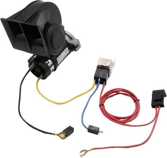 Luchthoornset 12 V, 150 dB, krachtige claxon met kabelboom en drukknopschakelaar voor voertuigen, vrachtwagens, boten en campers — afbeelding 3