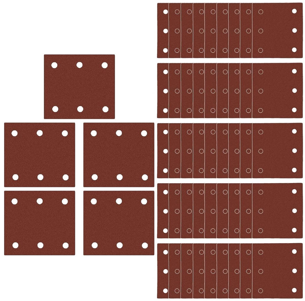 Klittenbandschijvenset voor schuurmachines, vervangend schuurpapier voor Makita BO4555, BO4554, BO4561, 125 mm, 10 stuks