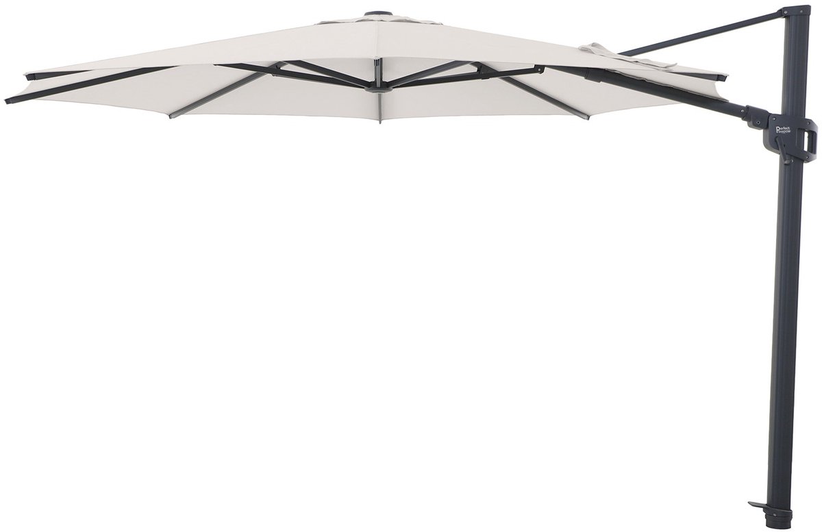 Perfect Shadow Eclipse ronde zweefparasol Ø350 cm. Ultra - Antraciet/Urban Taupe