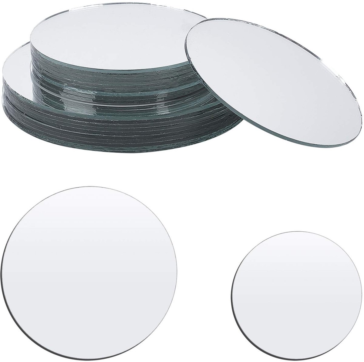 Allecto - Glazen spiegeltegels - Compacte spiegels - Ideaal voor interieurdecoratie - Ronde vorm - Voor doe-het-zelf - 20 stuks