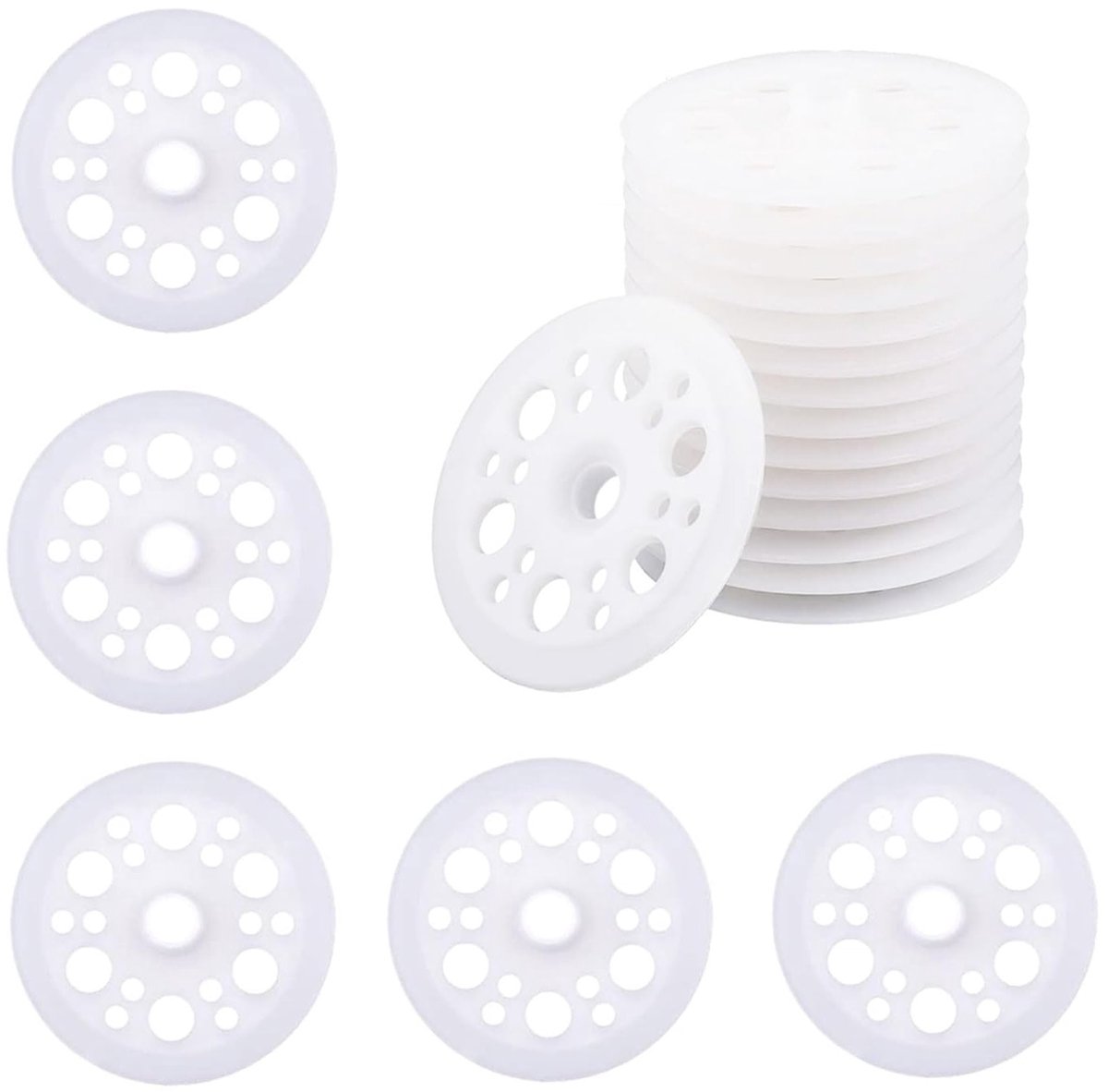 Set van 100 Plastic Platte Ringen 46 mm Polypropyleen Ringen voor Isolatie, Bevestiging en Creatieve Projecten