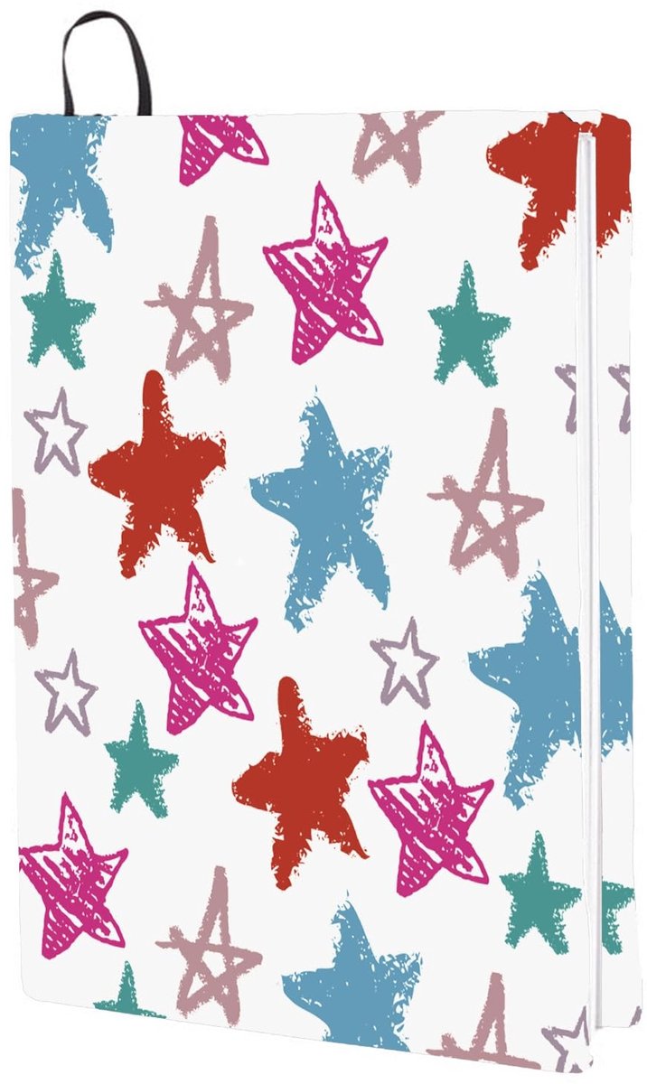 ONF3 - Rekbare boekhoes - Elastische omslagbeschermer - Multicolour - Wasbare hoes - Geschikt voor harde kaften - 22,5 x 27,5 cm