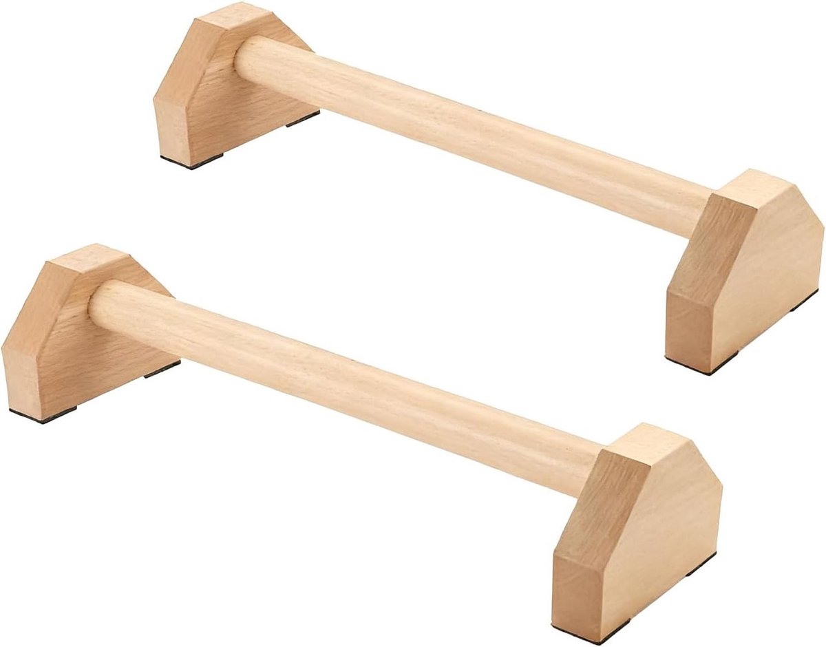 Duurzame Houten Push Up Handvatten met Verwijderbare Grip Loops voor Calisthenics, Yoga en Fitness Training, Antislip Ontwerp voor Bovenlichaam Training