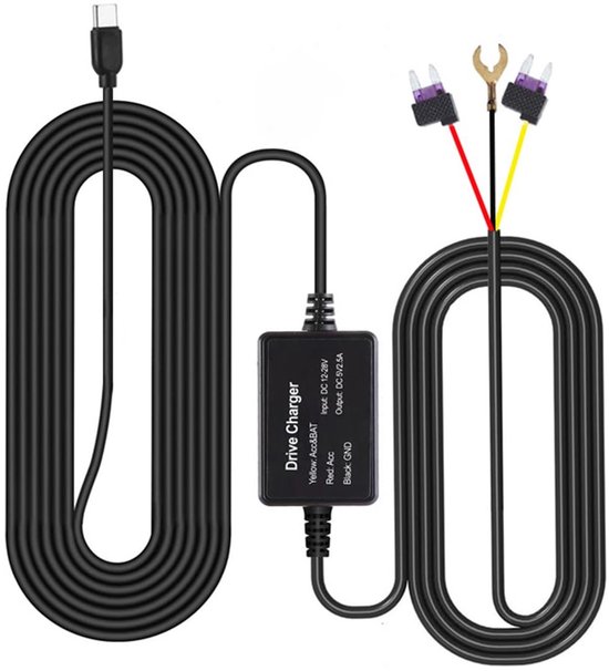 ONF3 - Dash Cam Hardwire Kit - 12V naar 5V USB C Buck Module - Voor veilige stroomvoorziening - Makkelijk te installeren - Geschikt voor auto en...