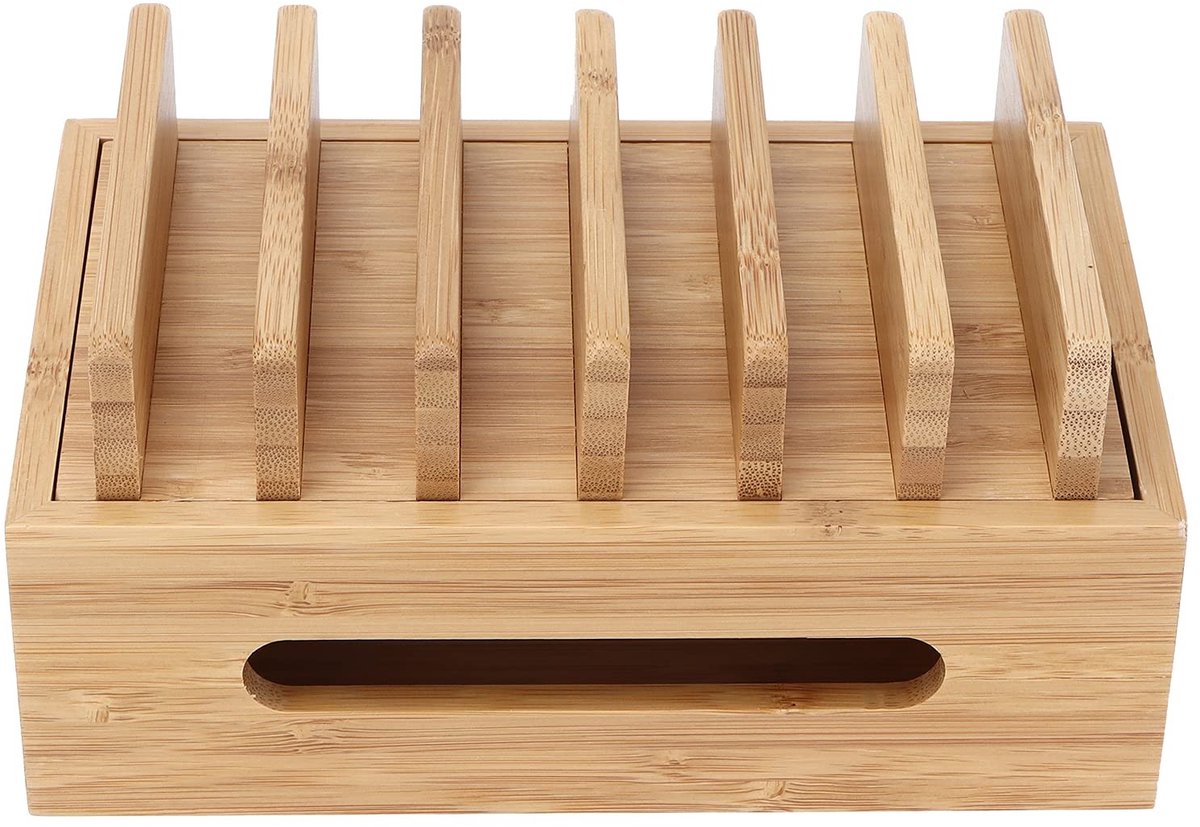 Allecto - Bamboehout Mobiele Telefoon Tablet Organizer - Opbergdoos Thuiskantoor - Betrouwbaar en duurzaam - Multifunctioneel - Perfect voor elke k...