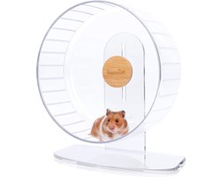 Stil Hamsterwiel met Verstelbare Stand voor Hamsters, Gerbils, Muizen en Kleine Dieren - Groot, Transparant en Duurzaam