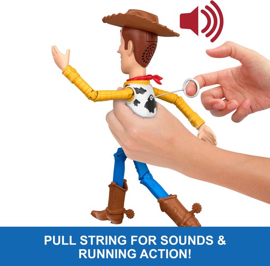 Disney en Pixar Toy Story 5 Rennende Woody actiefiguur van 30 cm, meer dan 50 geluiden van Disney — afbeelding 2