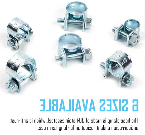 Mini Slangklemmen Set van 30 Stuks, Verstelbare Slangklemmen voor Brandstofleidingen, Uitlaatpijpen en Benzinetubes (7-15mm) van MINI — afbeelding 3