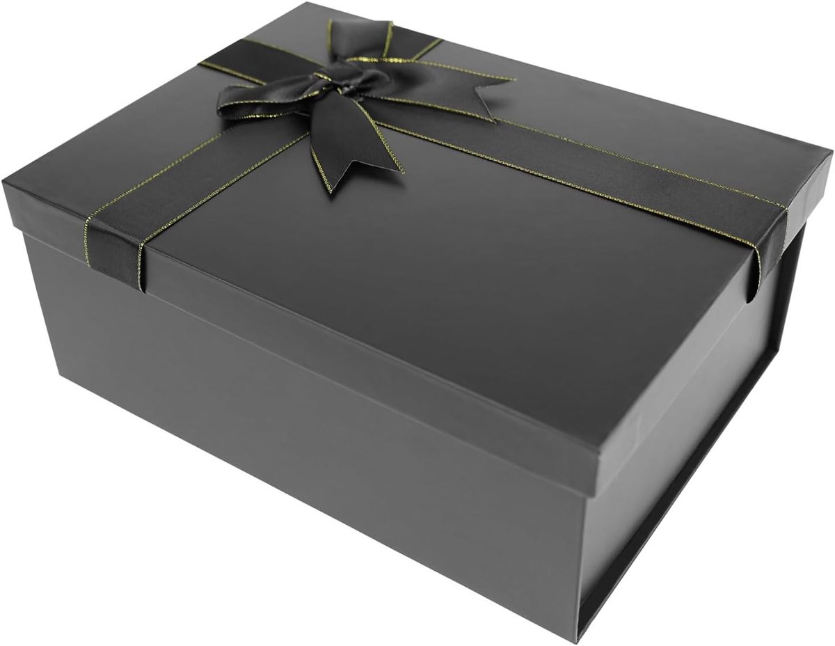 Luxe Cadeauboxen met Deksel en Vaste Strik, 225x160x85mm, Ideaal voor Verjaardagen en Feestdagen, Stevige Vouwdozen voor Cadeaus (1 Stuk)