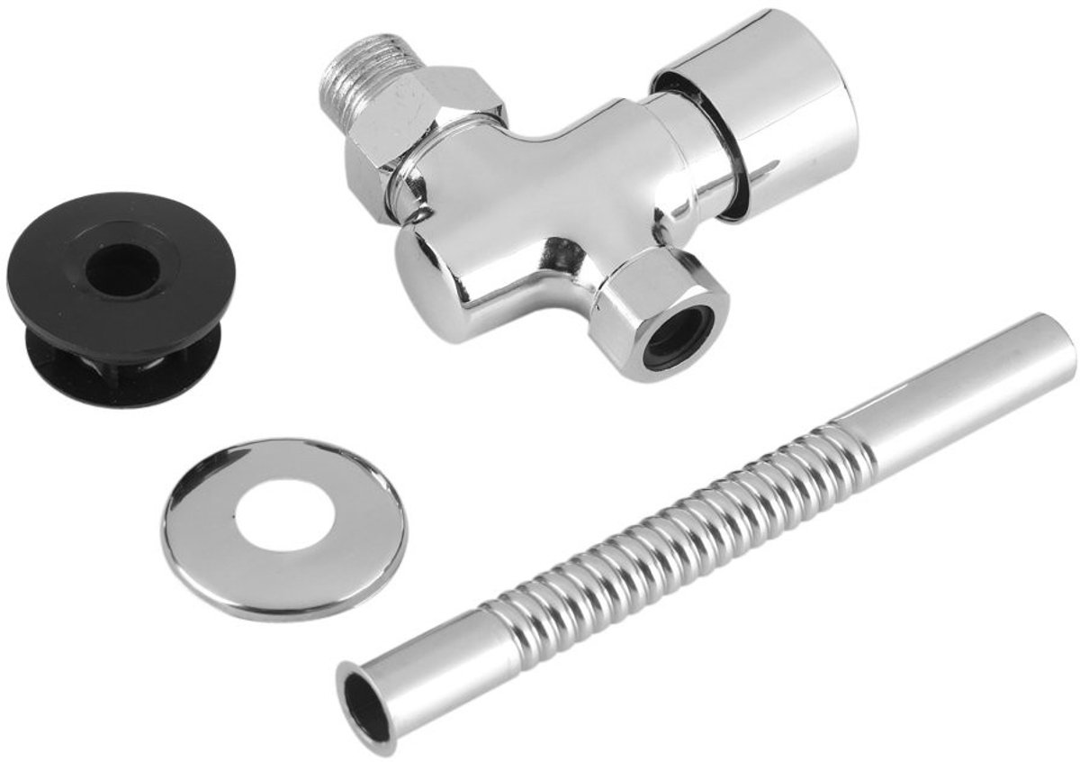 Dailygoods- Urinaal Handbediend - Urinaalhouder - Waterbesparend - Verstelbaar - Roestvrij Staal - 1/2 Inch Aansluiting - Toiletknop