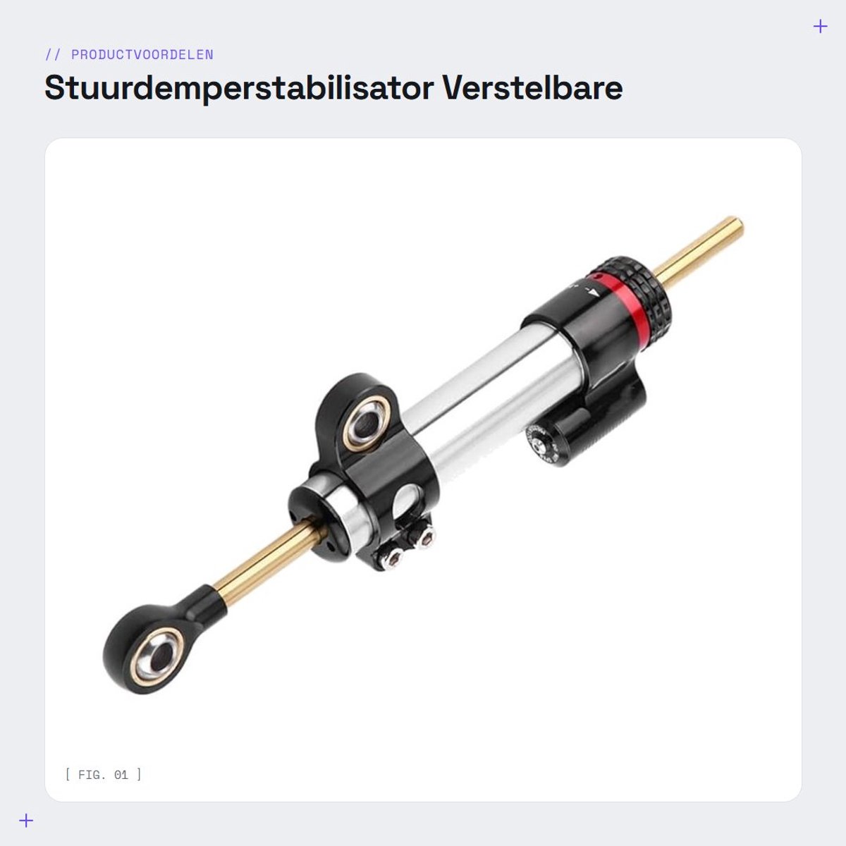 Dailygoods- Stuurdemper Verstelbaar - Universele Stuurdemper - CNC-gefreesd Aluminium - Schokabsorptiesysteem - Lichtgewicht - Eenvoudige Installatie