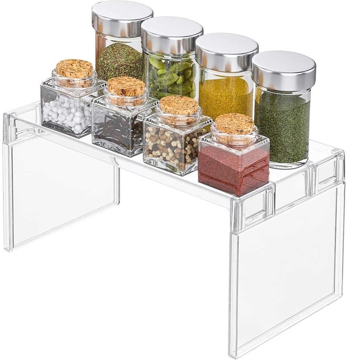 Dailygoods- Koelkast Organizer Dubbele Opslag - Transparant - Stapelbaar - Antislip - PP Kunststof - 1 Stuk - Opbergdoos