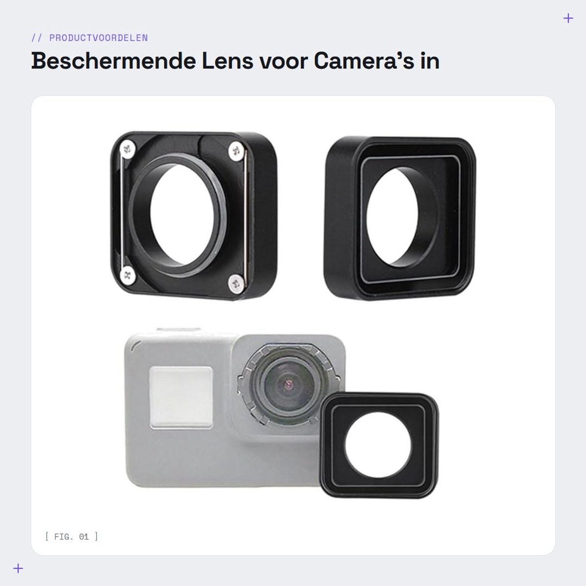 Dailygoods- Lens Beschermend - Vervangende Lens - Kunststof - Voor 5/6/7 Zwarte Camera - UV-filter - Lichtgewicht 0,9 ounce