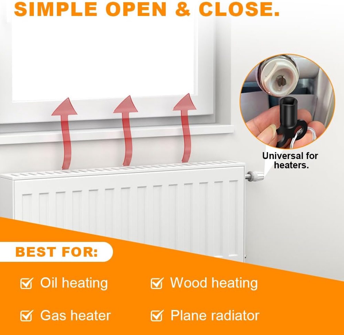 Radiator ontluchtingssleutel - Ontluchter ventiel - Verwarming ontluchten - Corrosiebestendig zinklegering - 5 stuks - Zwart