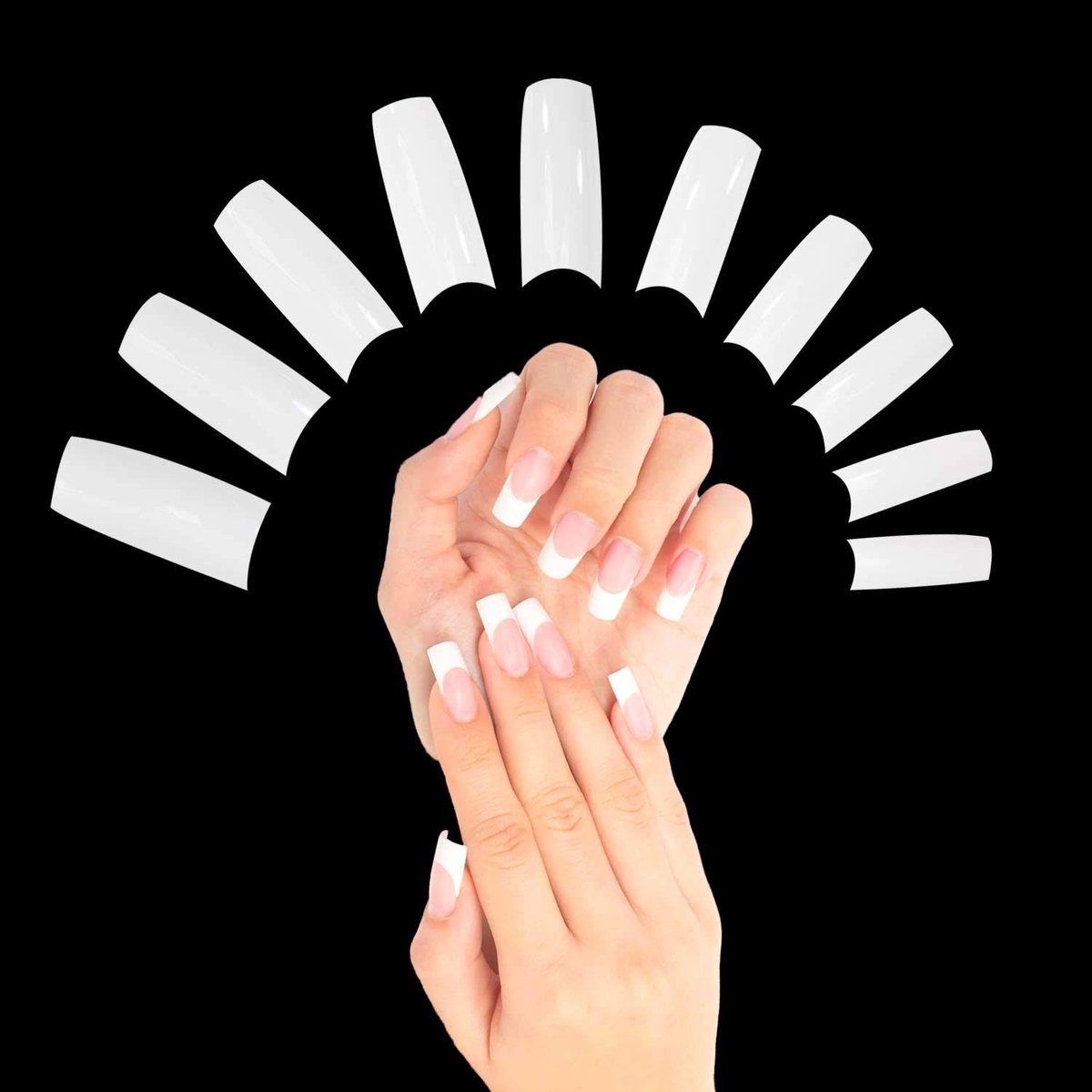 Dailygoods- Valse Nageltips 500 Stuks - Halve Dekkende Nepnagelverlenging - Vierkante Acrylpunten - Sterk en Duurzaam - Natuurlijke Look - Nepnagels
