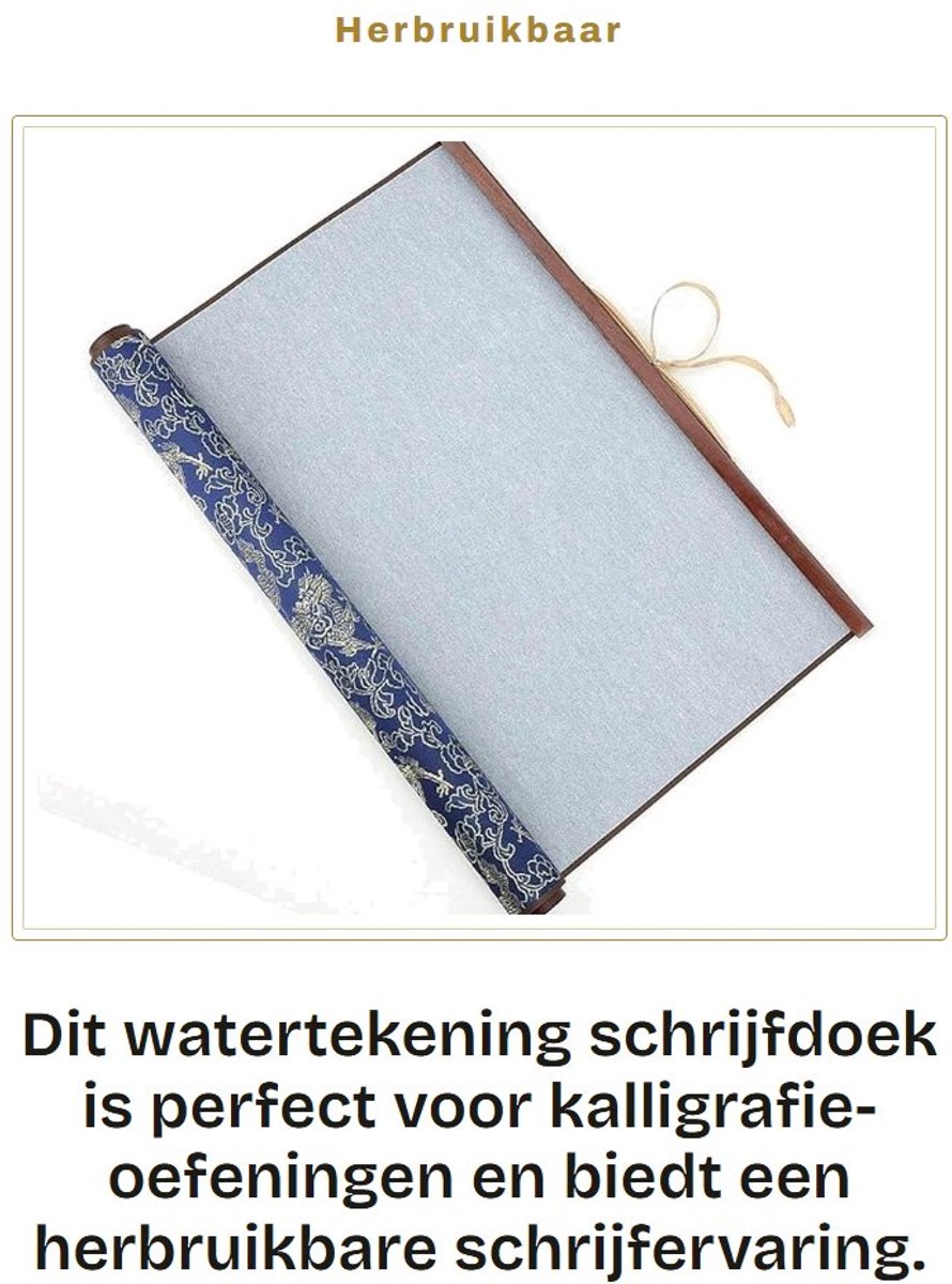 Dailygoods- Schrijfdoek Herbruikbaar - Watertekening - Kalligrafie Oefengereedschap - 15 x 30,7 Inch - Niet-geweven Materiaal - Geschikt voor Studenten - Kalligrafiepapier
