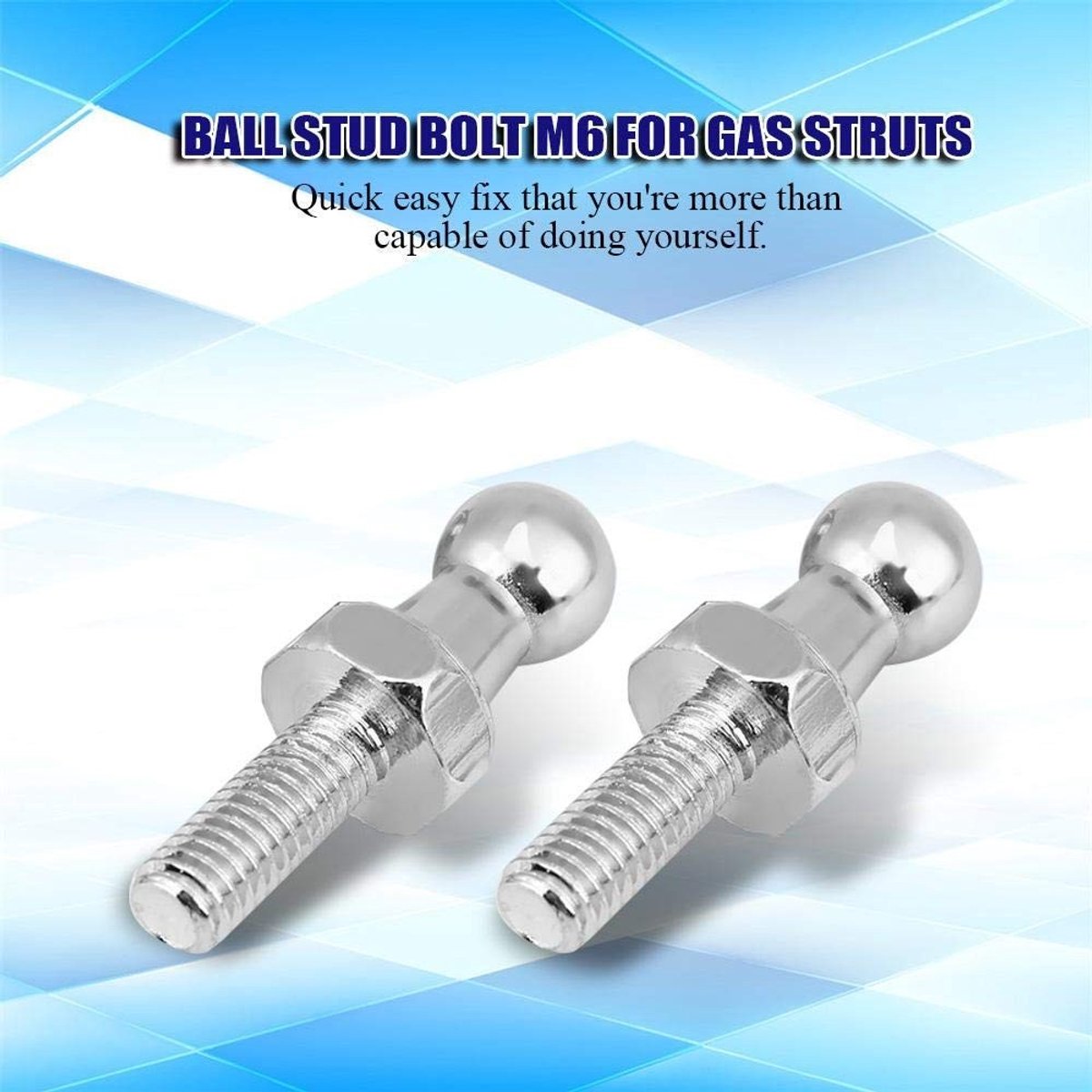 Dailygoods- Ball Stud - M6 Roestvrij Staal - 2 Stuks - Bevestigingsset - Voor Gasveren - Professionele Kwaliteit - Verbindingsstuk